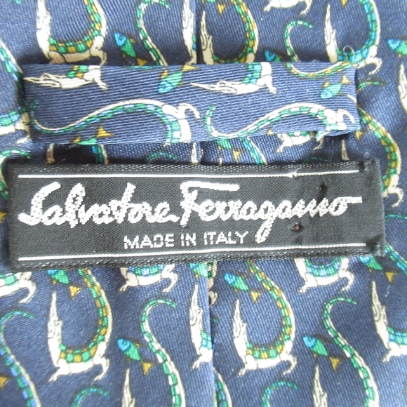 SOLD Salvatore Ferragamo Tie Alligator Crocodile - Picture 2 of 5